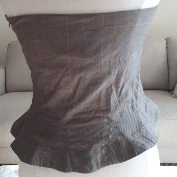 Plaid Peplum Bustier Top - Picture 8 of 16